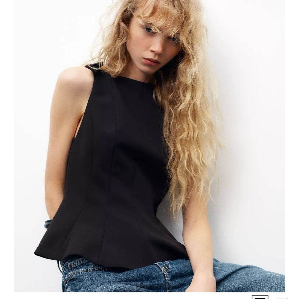 Zara Peplum Bows Top